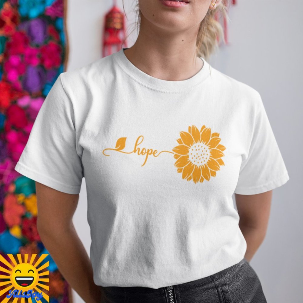 HOPE STEM SUNFLOWER Graphic Tee White T-Shirt
